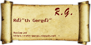 Ráth Gergő névjegykártya